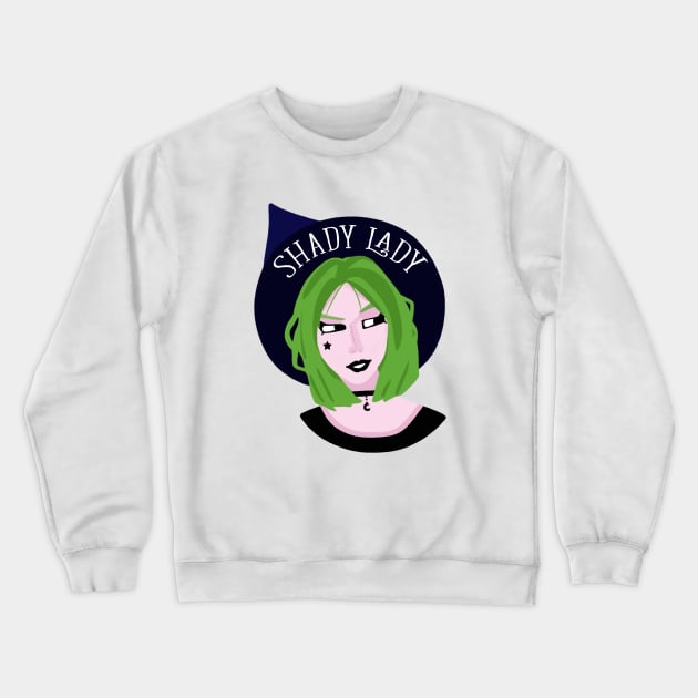 Shady Lady Crewneck Sweatshirt by Witchling Art
